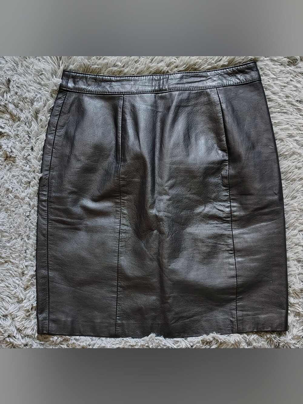 Byrnes & Baker Vintage 1990's Genuine Leather Black Skirt Size 12